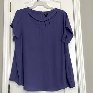 Torrid size 3 short sleeve purple shirt with open top